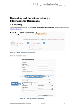 Anleitung für Dozierende - BFH Moodle
