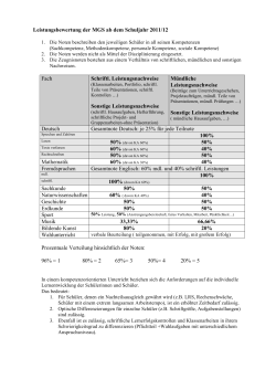 Leistungsbewertung der MGS ab dem Schuljahr 2011/12 Fach