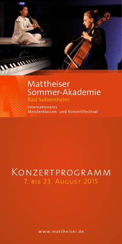 Programm Mattheiser Sommer-Akademie