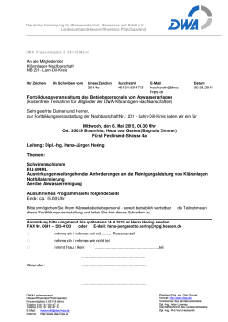 Einladung mit Programm - DWA, Landesverband Hessen/Rheinland