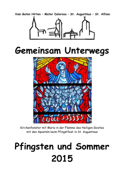 Gemeinsam Unterwegs Pfingsten und Sommer 2015