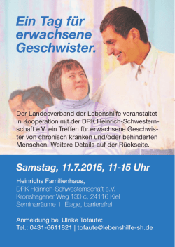 Ein Tag f&uuml;r erwachsene Geschwister.