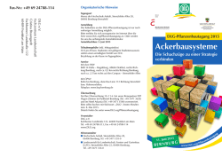 Ackerbausysteme Die Schachzüge zu einer Strategie