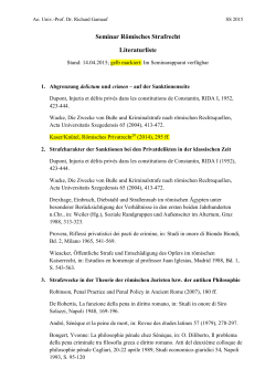 Literaturliste14.4.2015 - Institut für Römisches Recht und Antike