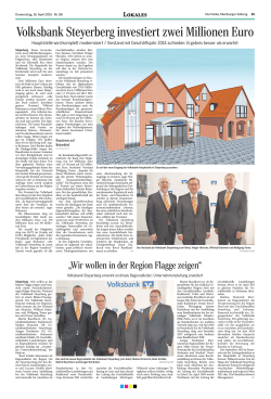 Die Harke - "Volksbank Steyerberg investiert zwei Millionen Euro"
