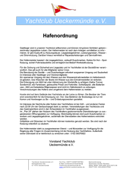 Hafenordnung - Yachtclub Ueckerm&uuml;nde e.V.