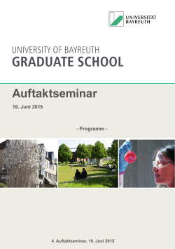 Auftaktseminar - University of Bayreuth Graduate School