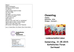 Oasentag Mai 2015 - Katholisches Forum Dortmund