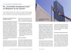 Die „Sustainable Development Goals“ als Wegweiser für die Zukunft?