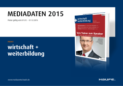 wirtschaft + weiterbildung Mediadaten 2015 (Print) (PDF | 368 KB)