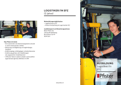 logistiker/in efz (3 Jahre) AusBildung Logistiker/in EFZ
