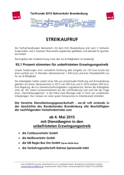 STREIKAUFRUF - Ver.di Potsdam