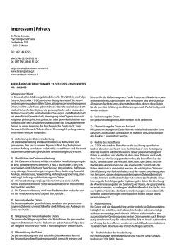 Impressum | Privacy - Brainspotting Dr. Tanja Corazza
