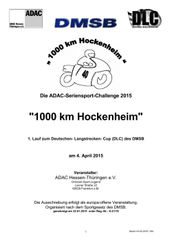 Ausschreibung 1000km Hockenheim/ 1.DLC