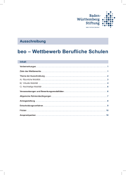 Ausschreibung - Baden-Württemberg Stiftung