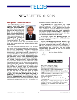 Newsletter Nr.1 2015