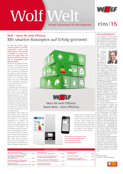 Kundenzeitung WolfWelt 1/2015