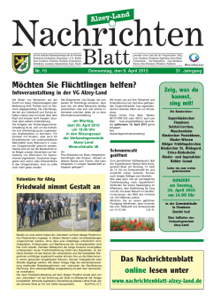Möchten Sie Flüchtlingen helfen? - Verbandsgemeinde Alzey-Land