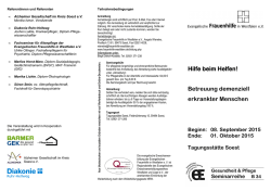 Hilfe beim Helfen Hilfe beim Helfen! Betreuung demenziell