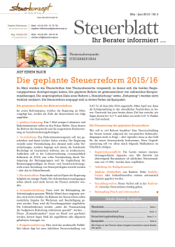 Steuerblatt Mai 2015