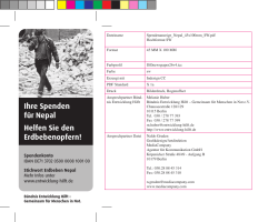 Ihre Spenden f&uuml;r Nepal Helfen Sie den Erdbeben opfern!