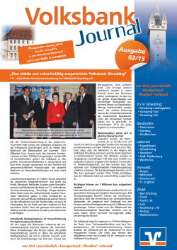 Ausgabe 02/15 - Volksbank Straubing