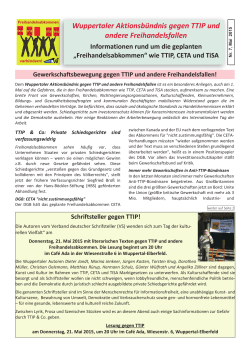 Wuppertaler Aktionsbündnis gegen TTIP und andere