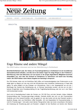 GNZ Enge R&auml;ume und andere M&auml;ngel 22.3.2015