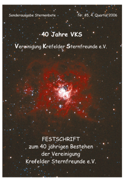 40 Jahre VKS - Vereinigung Krefelder Sternfreunde e.V.