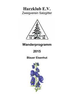 Wanderprogramm - Harzklub Zweigverein Salzgitter