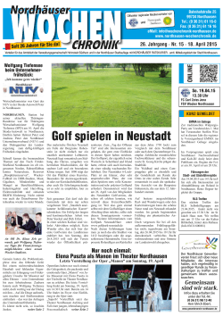 Golf spielen in Neustadt - Nordhäuser Wochenchronik