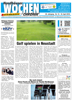 Golf spielen in Neustadt - Nordh&auml;user Wochenchronik