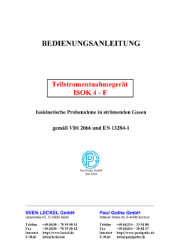 BEDIENUNGSANLEITUNG