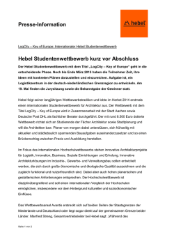 Pressemitteilung vom 19.03.15: Hebel Studentenwettbewerb kurz
