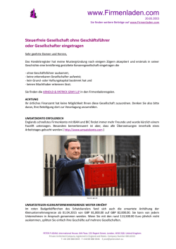 Steuerfreie Gesellschaft ohne Geschäftsführer