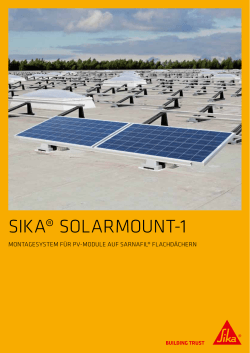 Sika® SolarMount-1 - Pohlen Bedachungen GmbH & Co. KG