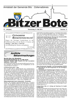 Bitzer Bote vom 21.05.2015