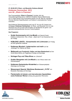 VA Ankündigung Koblenzer Sommerfest Zu Rhein In Flammen 2015