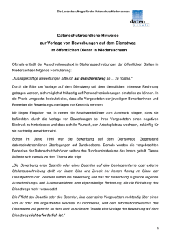 Bewerbungen auf dem Dienstwege - Die Landesbeauftragte f&uuml;r den