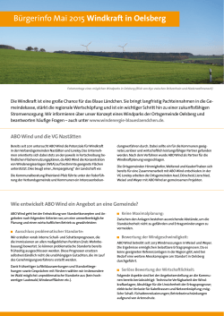 Informationsbroschüre zur Windkraftplanung in Oelsberg