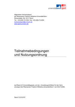 Teilnahmebedingungen und Nutzungsordnung