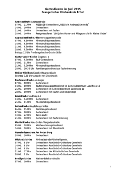 Gottesdienste Juni 2015 Evangelischer Kirchenkreis Erfurt.pages