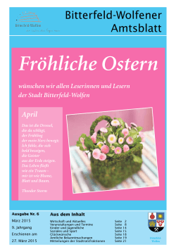 Amtsblatt Nr. 06/15 erschienen am 27.03.2015 - Stadt Bitterfeld