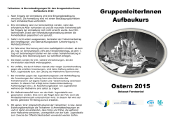 GruppenleiterInnen Aufbaukurs Ostern 2015