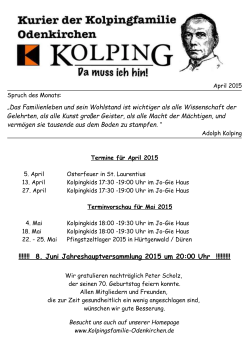 Kurier April 2015 - Kolpingsfamilie Odenkirchen