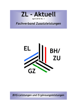 ZL-Aktuell 01/2015 - Fachverband Zusatzleistungen