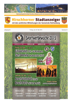 Jahrgang 54 Freitag, den 22. Mai 2015 Nummer 21