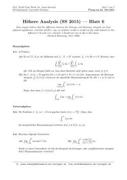 H&ouml;here Analysis (SS 2015) &mdash; Blatt 6 - IADM