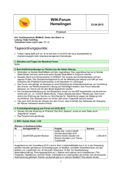 Protokoll WiN-Forum 23.04.2015