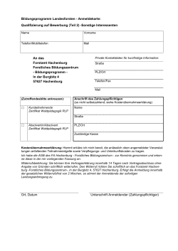 Anmeldung FBZ - Landesforsten Rheinland